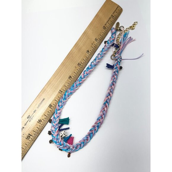 Vintage woven worry doll necklace pastel braid - Picture 5 of 5